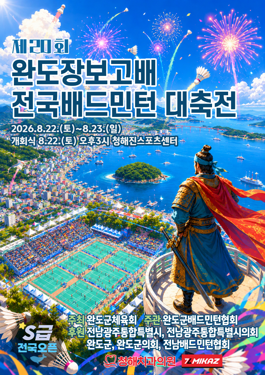 제20회 완도장보고배 전국 배드민턴 대축전 [S급 전국오픈] 포스터